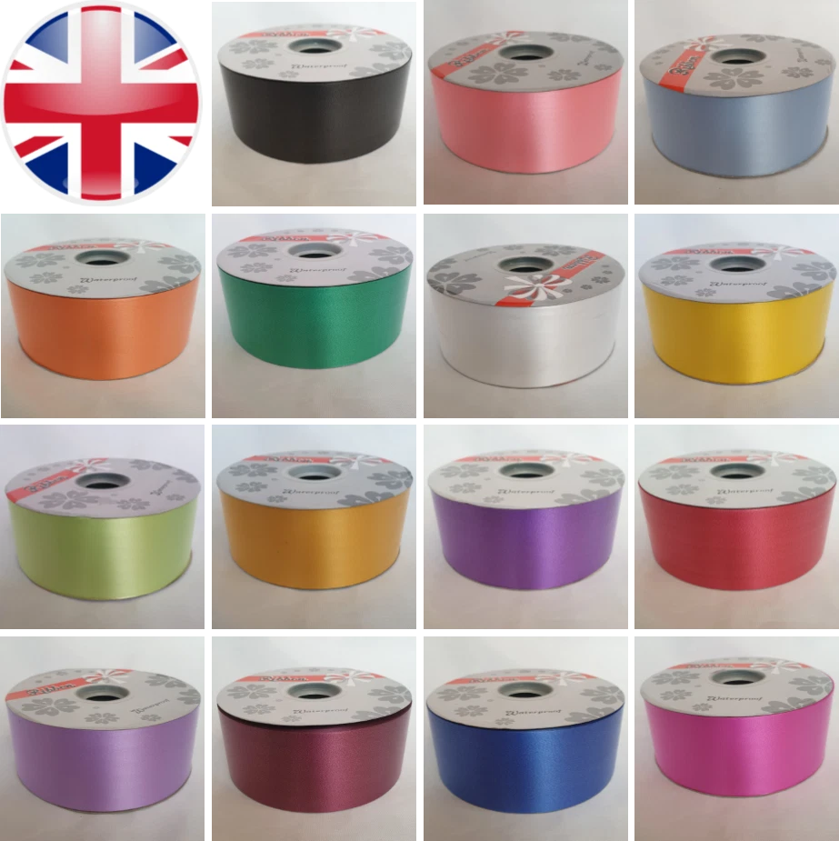 Poly Ribbon For Weddings Car Venue Florist Art Craft Gift Wrap Flowers cake - Image 1 of 1