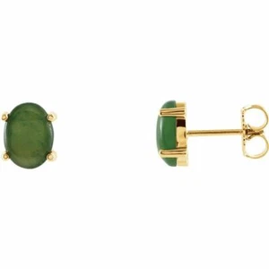 Pendientes de jade nefrita en oro amarillo de 14K - Imagen 1 de 1