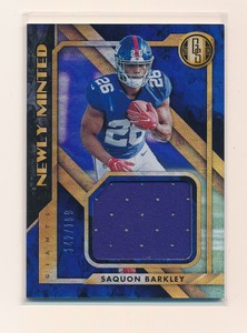 SAQUON BARKLEY 2018 PANINI GOLD STANDARD NEWLY MINTED RC JERSEY #/199 *GIANTS*
