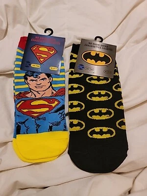 Calcetines novedosos Batman & Superman para mujer - No Show Foto 1 de 4