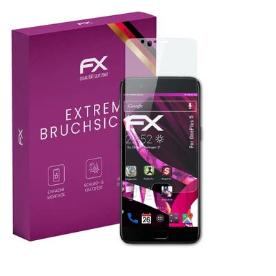 atFoliX Glasfolie für OnePlus 5 Displayfolie 9H Schutzpanzer Displayschutzfolie - Bild 1 von 4