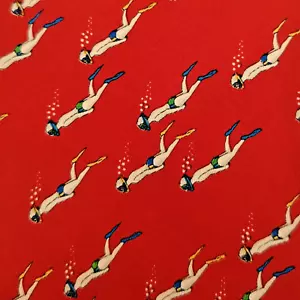 Corbata de diseñador de seda Salvatore Ferragamo patrón de snorkel masculino en corbata roja para hombre - Imagen 1 de 13
