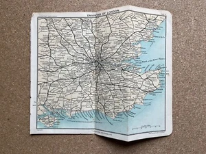 Environs of London antique vintage map chromolithograph 1909 - Picture 1 of 4