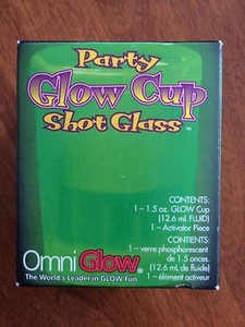 Party Glow Cup Shot Glass - Glows in the Dark - OmniGlow Green Red - Picture 1 of 4