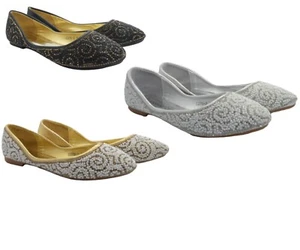NUEVOS ZAPATOS DE BALLET BALLERINA DIAMANTE DE MUJER CON PUNTERA PUNTIAGUDA TALLA L278-2 - Imagen 1 de 40