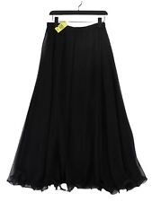 Vintage Frank Usher Women's Midi Skirt UK 14 Black 100% Other Midi A-Line