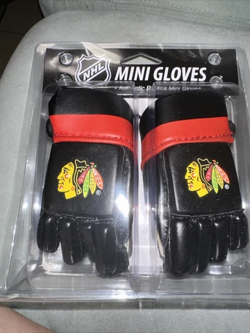 NHL Authentic Replica Chicago Blackhawks MINI GLOVES  Rear View Mirror Danglers Cover