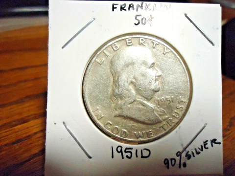1951 D    FRANKLIN HALF DOLLAR -90% SILVER Cover