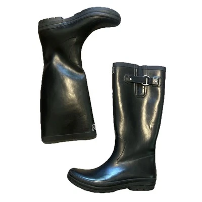 Bota de lluvia Helly Hanson alta brillante para mujer, talla US 6 - negra Foto 1 de 4