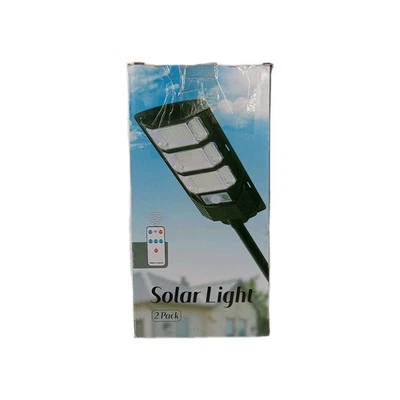 2 Pack Solar Street Light Outdoor 192LEDs Dusk to Dawn Parking Lot Lights....147 - Image 1 of 4