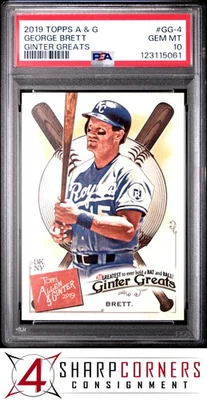 2019 TOPPS ALLEN & GINTER GINTER GREATS #GG-4 GEORGE BRETT HOF POP 3 PSA 10 - Image 1 of 3