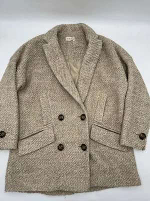 Chaqueta Academia Jolt Talla Mediana Mezcla Lana Crema Chaquetón Doble Pecho Foto 1 de 4