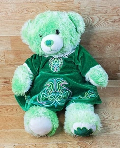 St Patrick's Lucky Clover Shamrock Green 18" Bear 2012 Build A Bear Irish Dress - Picture 1 of 7