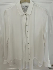 JOSEPH RIBKOFF WEISSE ELEGANTE TUNIKA/BLUSE LANGARM SILBER KNÖPFE DAMEN 2 - Bild 1 von 3