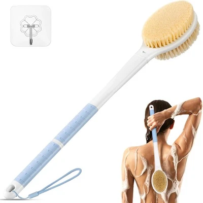 RAFOW Body Shower Brush Back Scrubber: Rutschfeste Badebürste mit langem Griff und