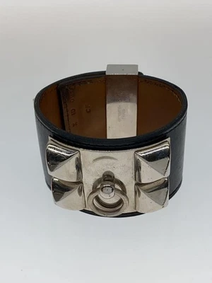 HERMES Collier de Chien Armreif Armband Leder schwarz Größe S mit Box - Bild 1 von 4