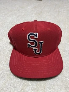 Vintage 80s New Era St. Johns University Redmen NCAA New York Red Snapback Hat - Picture 1 of 8