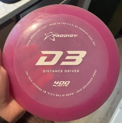 Prodigy D3 Golf Disc 400 Plastic Purple 175 Gs, Field Tested 9.9/10 - Image 1 of 4