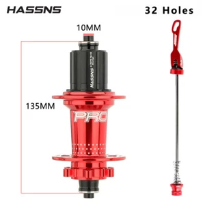 1X Hassns Pro 7 Red Disc Hubs MTB Bike Freehub Rear Quick Release 32 Hole - Picture 1 of 1