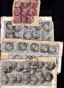 Indien Briefmarken THREE PIES und ONE ANNA. Ca. 1913, 1915. Gestempelt - Bild 1 von 1