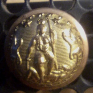 Virginia State Seal Button VA 20a 1865-1870 - Picture 1 of 4
