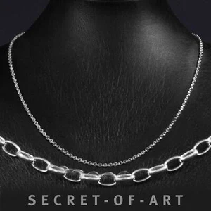 Ankerkette Silber 925 Erbskette 3 mm Halskette, Damen Länge wählbar: 50-55-60 cm - Bild 1 von 12