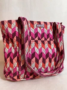 Vera Bradley LG TOTE BOHEMIAN CHEVRON Retired Pink Purple Orange lots of pockets - Picture 1 of 10