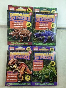 3D Puzzle Dinosaur Set of 4-Triceratops Stegosaurus Acanthopholis Tyrannosaurus - Picture 1 of 3