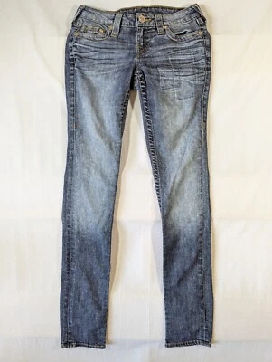 True Religion Jeans Women's 26 Skinny Low-Rise Pockets Medium Wash Denim Blue - Image 1 of 4