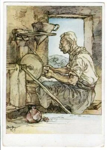 Postal lijadora de vidrio Bohemia del bosque de Bohemia, ¿tarjeta de artista Max Gener?  antiguo!! - Imagen 1 de 2