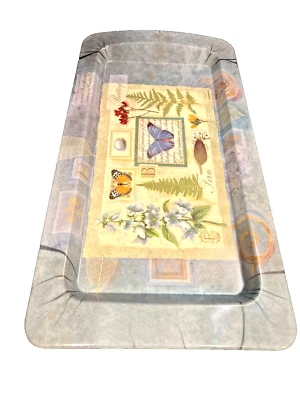 Bandeja Pimpinela Mariposas y Helechos Servidor Melamina Nuevo Sin Caja Foto 1 de 4