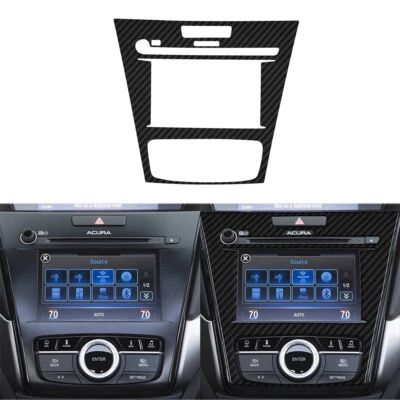 Cubierta de consola de radio central de fibra de carbono 1 pieza para ACURA ILX 2016-22 Foto 1 de 4