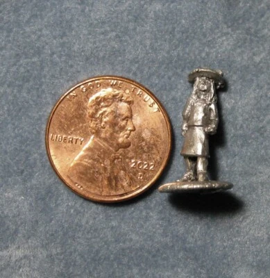 Old West HO Scale Metal Unpainted Figure "Girl with Long Hair Wearing Hat" - Image 1 of 2