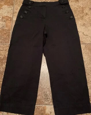 CECE BLACK WIDE LEG CROPPED PANTS ( SIZE 2 ) PREOWNED - Image 1 of 4