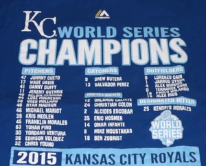 Kansas City Royals 2015 World Series Champions Short Sleeve T-shirt - Youth XL - Picture 1 of 2
