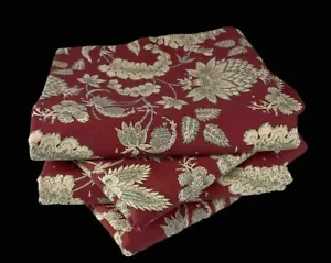 Pottery Barn Margaret Cranberry Red Linen Blend 50X84 Drapery Panels LOT OF 4 - Picture 1 of 16
