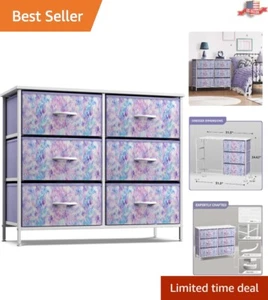 Kids Dresser 6 Drawers - Steel Frame, Wood Top - Versatile Storage - 6-drawer - Picture 1 of 8