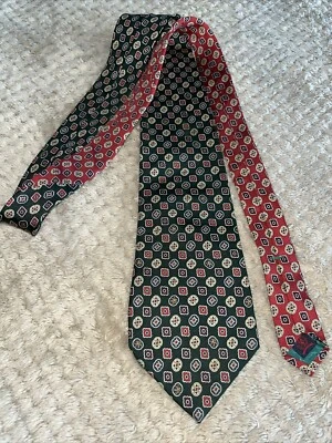 VTG Necktie Tommy Hilfiger 100% Italian Silk Contrasting Green Red Tie Made USA - Image 1 of 4