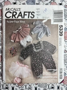 Paquete de armario McCall's Crafts patrón de costura 5339 Faye vino conejo FF SIN CORTAR - Imagen 1 de 2