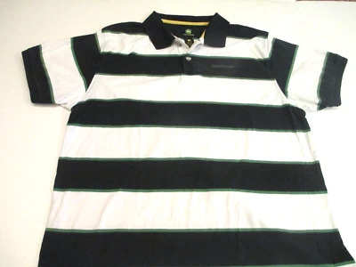 Camisa Polo John Deere Supply Co Para Hombre L Negra Blanca Verde Rayas Manga Corta Foto 1 de 4