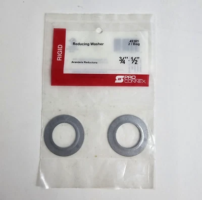 2 Sigma Electric 49301 S/S Metal Conduit Knockout Reducing Washers 3/4 - 1/2 in - Image 1 of 4