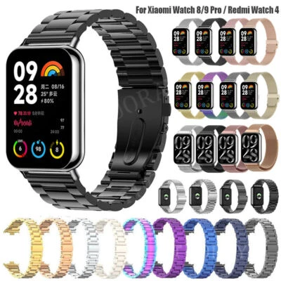 Metall Edelstahl Armband Für Xiaomi Mi Band 9 Pro/8 Pro/Redmi Watch 4 Ersatzband - Bild 1 von 4