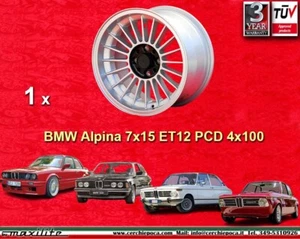 1 Cerchio BMW E30 E21 Alpine 7x15 ET12 4x100 Wheel Felge Llanta Jantes Gutachten - Foto 1 di 23