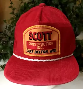 Vintage Pre-1963 Scott Construction Lake Delton Patch Cord Seil Trucker Mütze Kappe - Bild 1 von 10