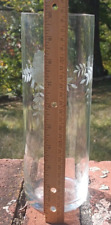 Cylindrical Crystal Vase RARE FIND Handmade in 20th Century Europe Hand engrave