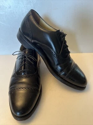 Bostonian Impression Mens Black Leather Cap Toe Brogue Dress Shoes 9.5 D/B USA - Image 1 of 4