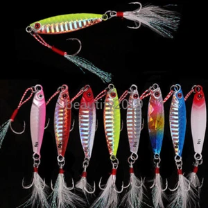 9 Pack Metal Jig Jigging Spoon Lure Vertical Diamond Jig Long Casting Saltwater - Picture 1 of 17