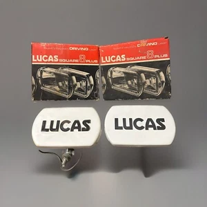 NOS PAIR of Lucas Chrome Square 8 PLUS Lights & Brackets w/Covers - #06.320.000 - Bild 1 von 9