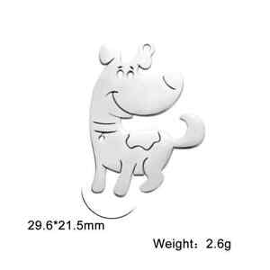 5PCS Pet Dog Stainless Steel Charm Pendant for Jewelry Making DIY Necklace