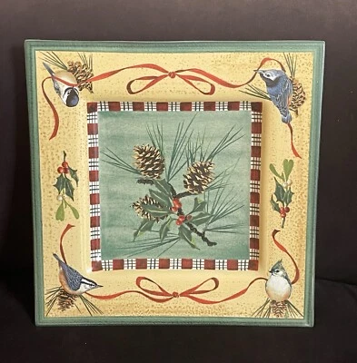 Lenox Hiver Saison 15 " Carré Noël Plateau Catherine Mcclung W Étiquettes - Photo 1/4